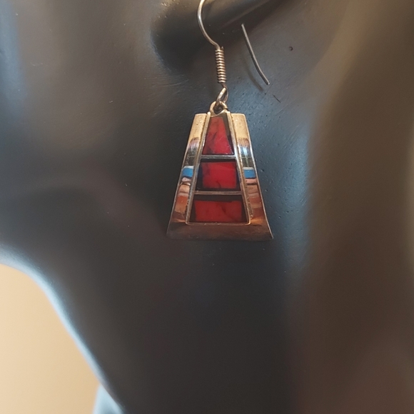 Vintage Sterling silver drop earrings - Picture 10 of 11